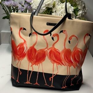 Kate Spade Flamingo Parade Tote - Cream and Black